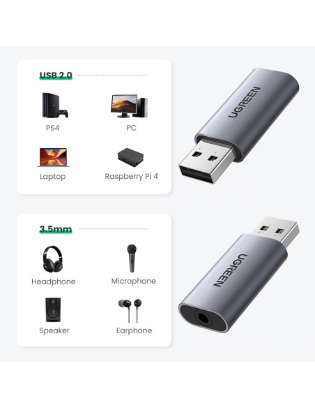 USB-A į miniJack 3,5 mm pilkos spalvos ausinių garso adapteris
 
USB-A į miniJack 3,5 mm pilkos spalvos ausinių garso adapteris