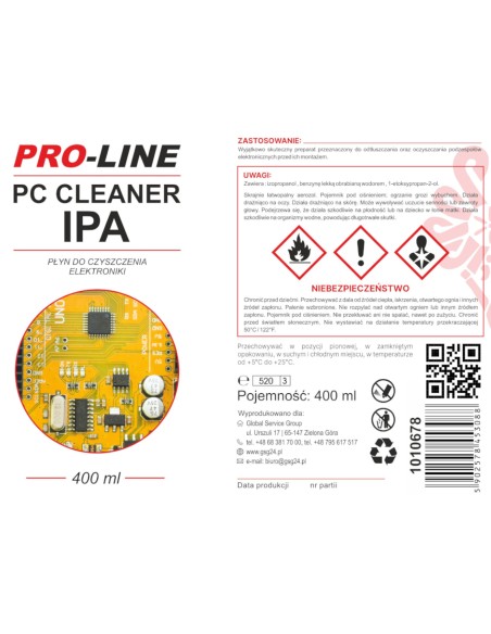PC CLEANER IPA elektronikos valymo skystis PRO-LINE purškiamas 400ml
 
PC CLEANER IPA elektronikos valymo skystis PRO-LINE purškiamas 400ml