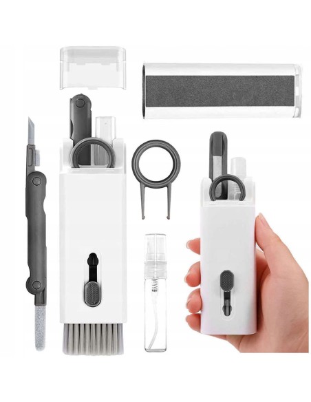 
7in1 Universalus rinkinys elektronikos, ausinių, telefonų, klaviatūrų, pilkos spalvos valymui
