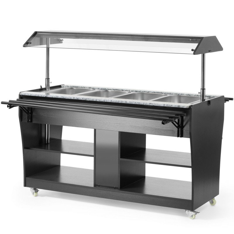 Bufetas šildomas bain-marie maistui su stogo apšvietimu 4 indai GN 1/ 1 30-90C 2000
Bufetas šildomas bain-marie maistui su stogo apšvietimu 4 indai GN 1/ 1 30-90C 2000
