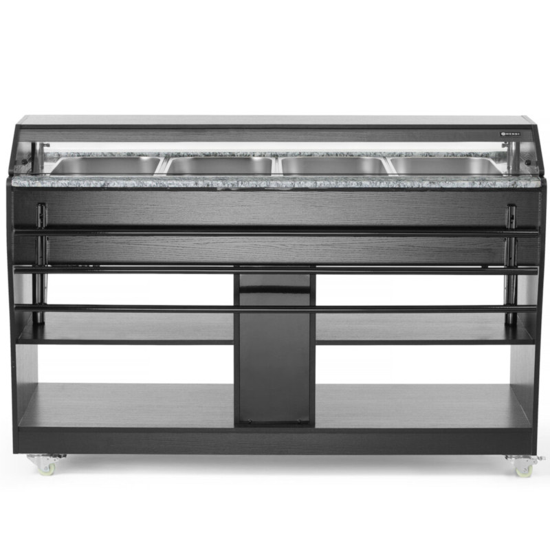 Bufetas šildomas bain-marie maistui su stogo apšvietimu 4 indai GN 1/ 1 30-90C 2000