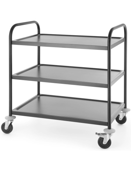 Padavėjo maitinimo vežimėlis, skirtas aptarnauti 3 lentynas iki 150 kg matinės juodos spalvos - Hendi 811320