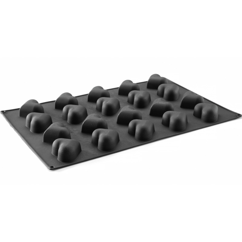Silikoninė forma praline, putėsiams, kepiniams 570 x 375 mm - širdelės