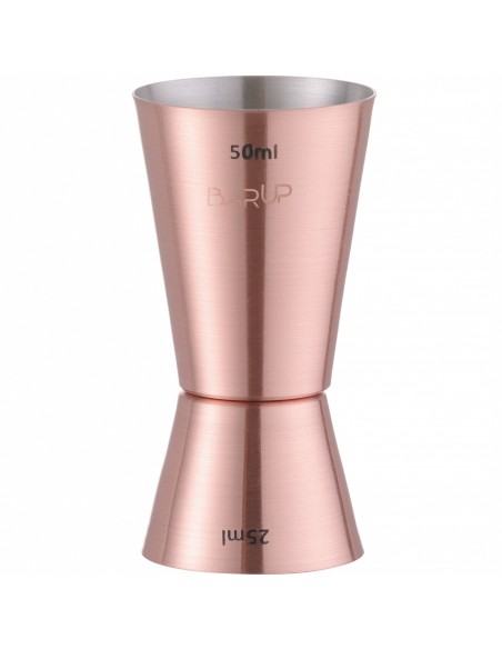 
Jigger dvipusis juostos matas gėrimams varinis 25/ 50 ml
