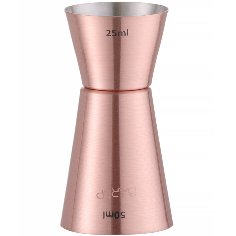 
Jigger dvipusis juostos matas gėrimams varinis 25/ 50 ml
