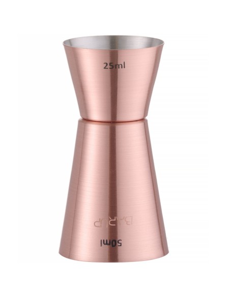 
Jigger dvipusis juostos matas gėrimams varinis 25/ 50 ml
