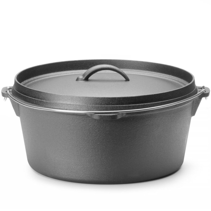 
Ketaus katilas, puodas medžioklei, ant laužo, sriuboms, guliašams, skersmuo 310 x 155 mm 7,2 l
