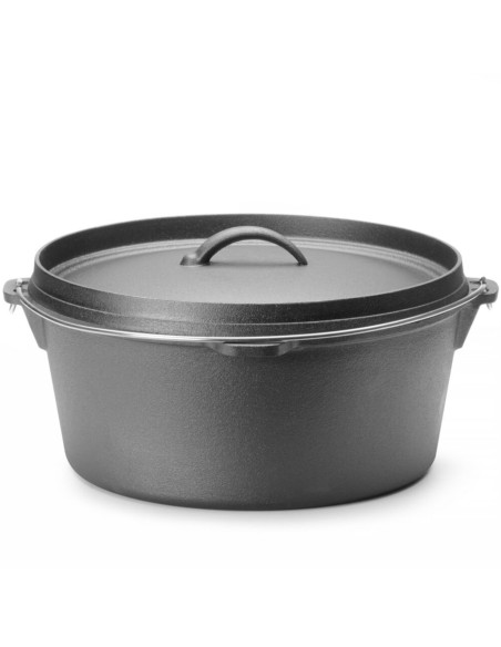 
Ketaus katilas, puodas medžioklei, ant laužo, sriuboms, guliašams, skersmuo 310 x 155 mm 7,2 l
