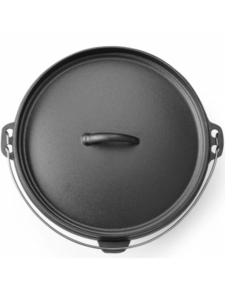 
Ketaus katilas, puodas medžioklei, ant laužo, sriuboms, guliašams, skersmuo 310 x 155 mm 7,2 l
