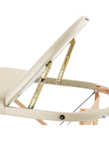 Nešiojamas sulankstomas masažo stalas su mediniu rėmu Colmar Beige iki 227 kg smėlio spalvos Nešiojamas sulankstomas masažo stalas su mediniu rėmu Colmar Beige iki 227 kg smėlio spalvos