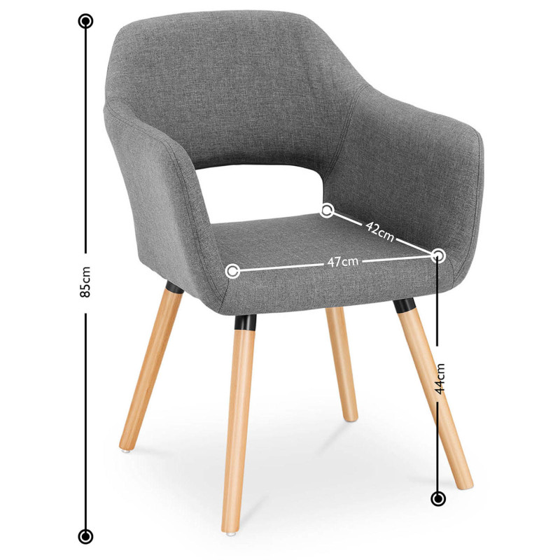 Skandinaviška elegantiška GREY minkšta kibiro kėdė