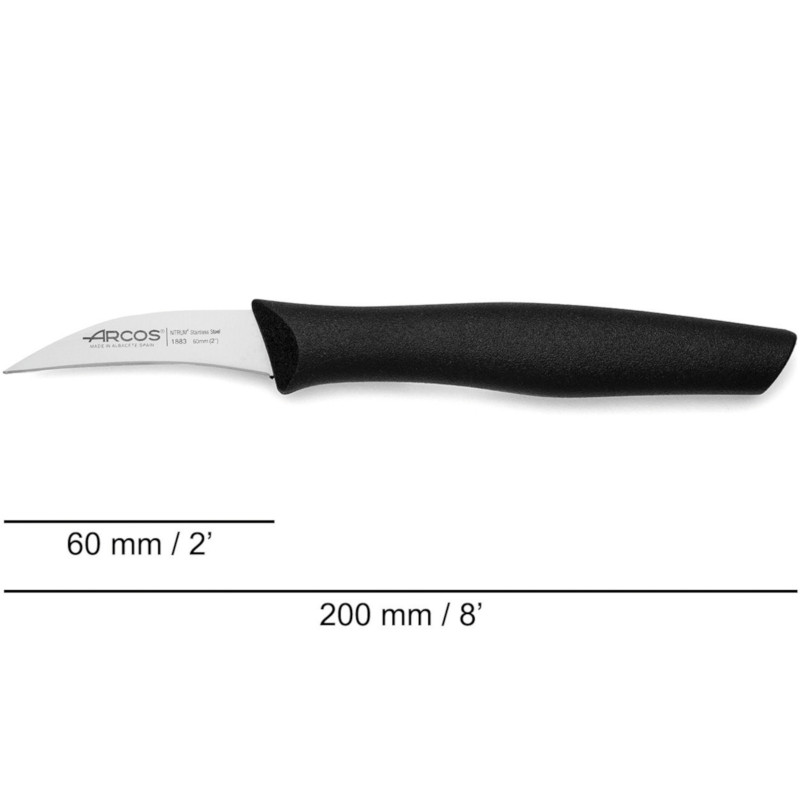 Lenktas vaisių ir daržovių lupimo peilis NOVA ilgis 60/ 172 mm