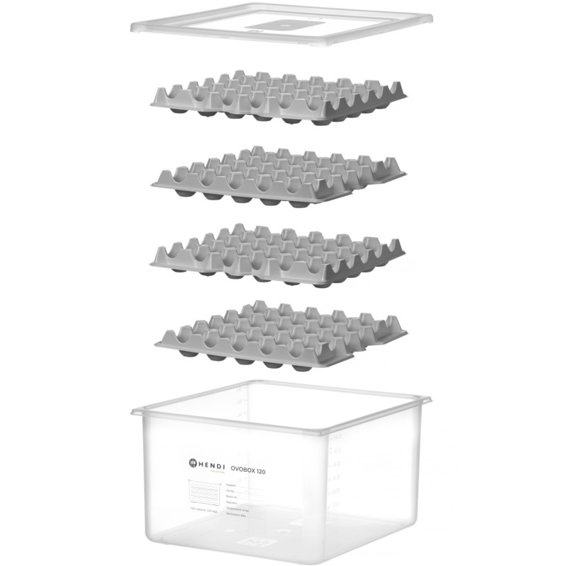 Kiaušinių talpykla 8 padėklai 120 kiaušinių OVOBOX 18 l 355 x 325 x 200 mm