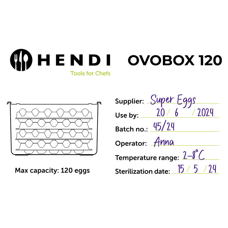 Kiaušinių talpykla 8 padėklai 120 kiaušinių OVOBOX 18 l 355 x 325 x 200 mm