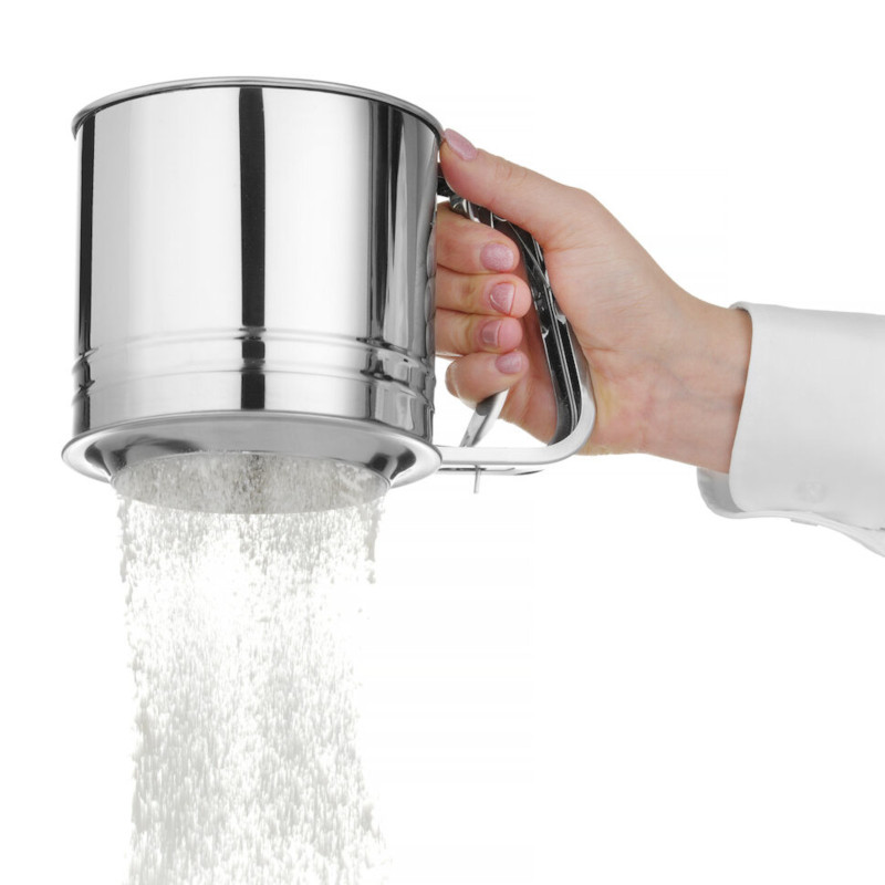 
Puodelis miltams sijoti plieninis 550 g
