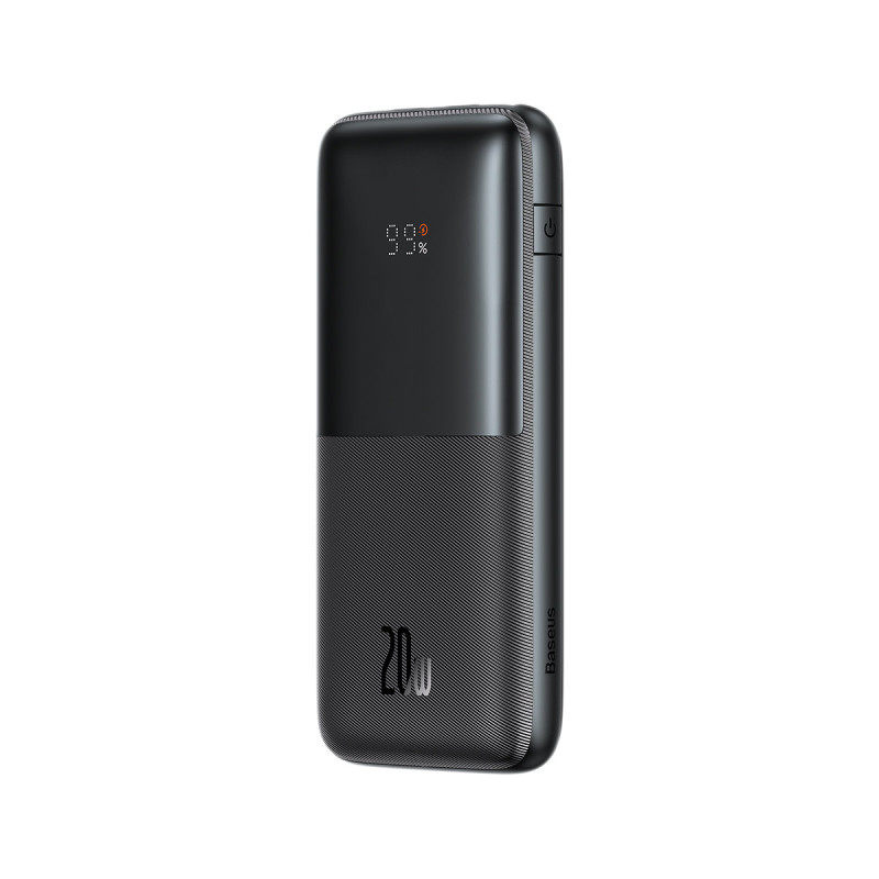 Powerbank Bipow Pro 10000mAh 20W su USB-C 3A 0,3m kabeliu juodas