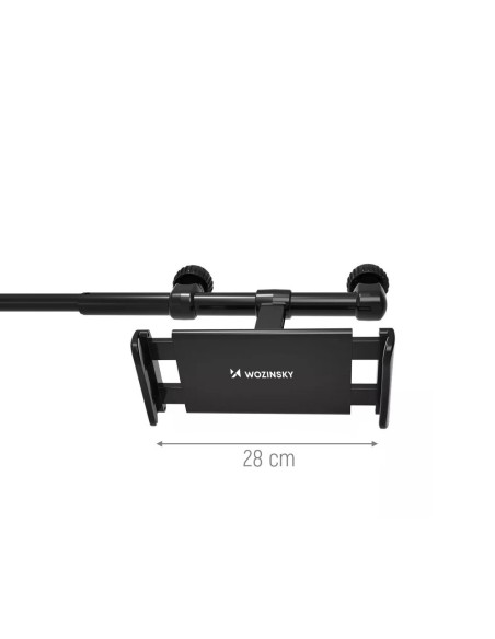 
Dvigubas juodas automobilinio telefono laikiklis galvos atramai
