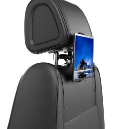 
Automobilinis planšetės laikiklis galvos atramai su pakabu juodas 2in1
