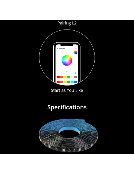 
LED juostelė išmanioji vandeniui atspari RGB juostelė nuotolinio valdymo maitinimo blokas WiFi 2m
