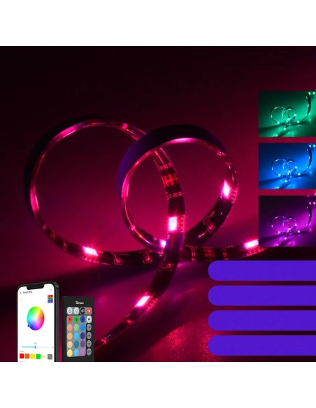 
LED juostelė išmanioji vandeniui atspari RGB juostelė nuotolinio valdymo maitinimo blokas WiFi 2m

