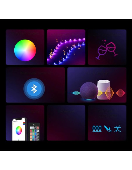 
LED juostelė išmanioji vandeniui atspari RGB juostelė nuotolinio valdymo maitinimo blokas WiFi 2m
