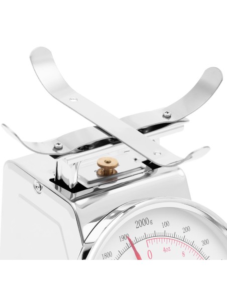 Analoginės virtuvės svarstyklės pagamintos iš plieno iki 2 kg / 10 g - sidabrinės Analoginės virtuvės svarstyklės pagamintos iš plieno iki 2 kg / 10 g - sidabrinės