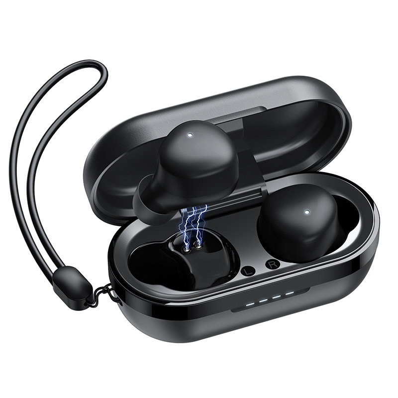 
TWS belaidės Bluetooth 5.1 ausinės 300mAh juodos
