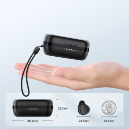 
TWS belaidės Bluetooth 5.1 ausinės 300mAh juodos

