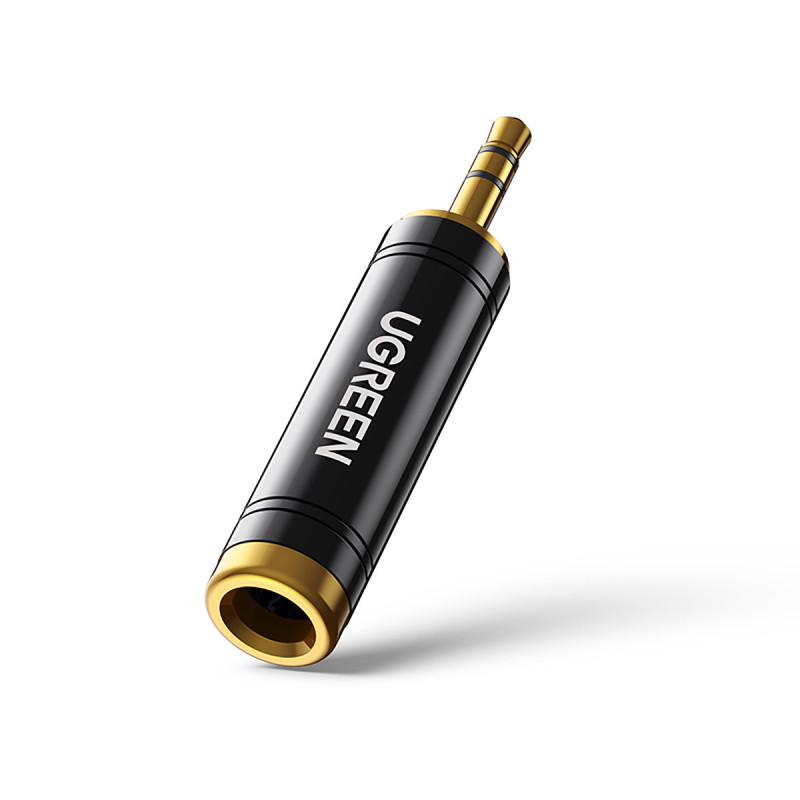 Garso adapteris nuo 3,5 mm (vyriškas) iki 6,35 mm mini lizdas (moteris) pilkas