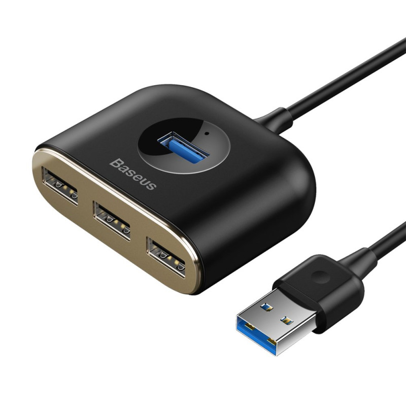 Adapteris HUB 4in1 USB Adapteris USB3.0 TO USB3.0*1+USB2.0*3 1m Black