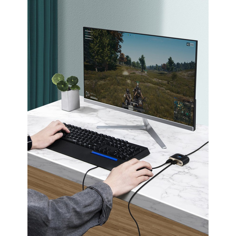 Adapteris HUB 4in1 USB Adapteris USB3.0 TO USB3.0*1+USB2.0*3 1m Black