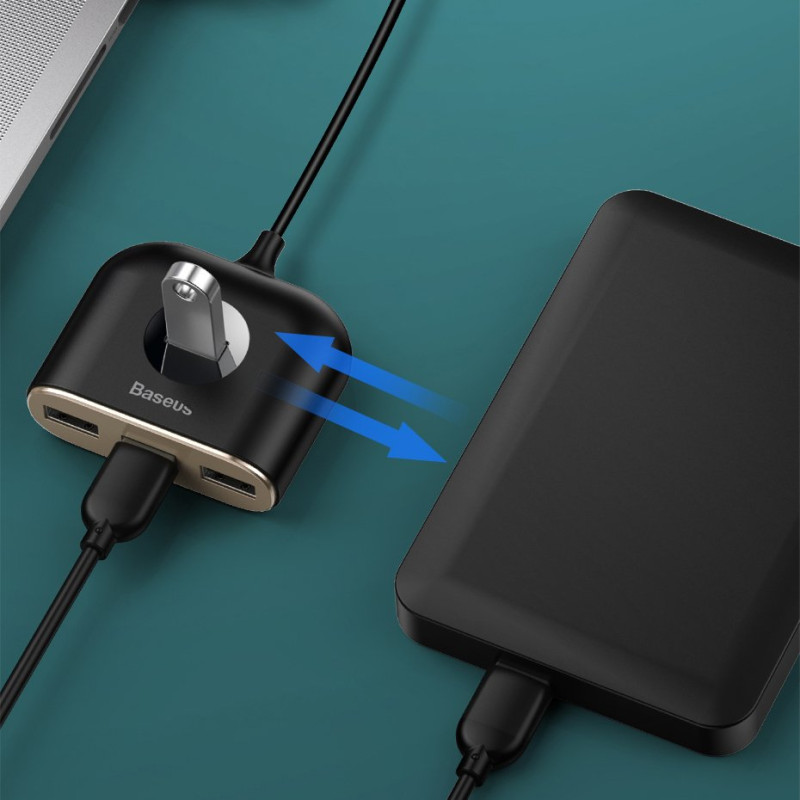 Adapteris HUB 4in1 USB Adapteris USB3.0 TO USB3.0*1+USB2.0*3 1m Black