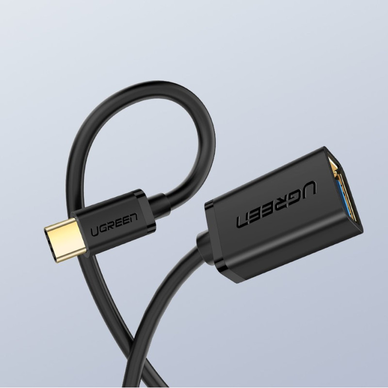 OTG kabelio adapteris iš USB 3.0 į USB-C – juodas
