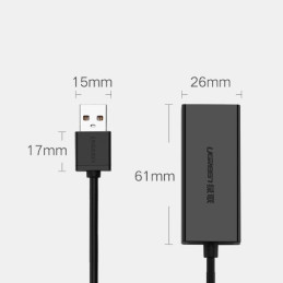 
Išorinė LAN RJ45 tinklo plokštė – USB 2.0 100 Mbps – juoda
