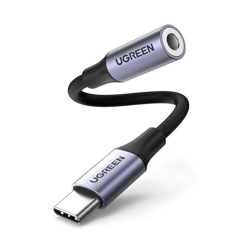 USB-C iki 3,5 mm mini lizdo ausinių adapteris 10 cm – juodas