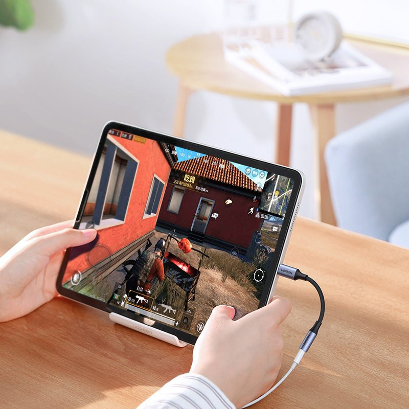 USB-C iki 3,5 mm mini lizdo ausinių adapteris 10 cm – juodas