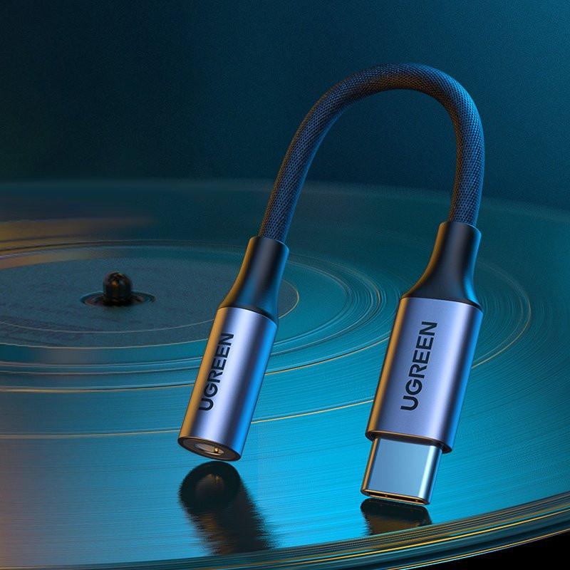 USB-C iki 3,5 mm mini lizdo ausinių adapteris 10 cm – juodas