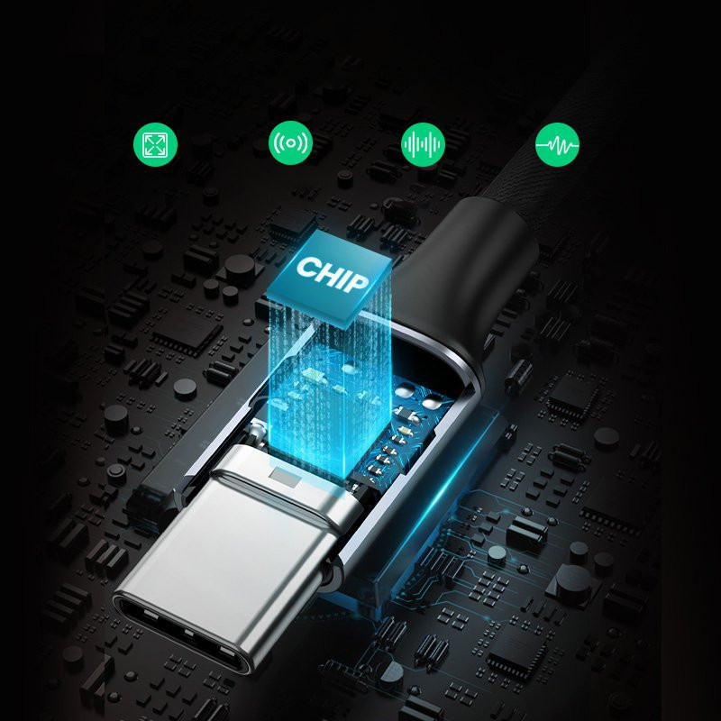 USB-C iki 3,5 mm mini lizdo ausinių adapteris 10 cm – juodas