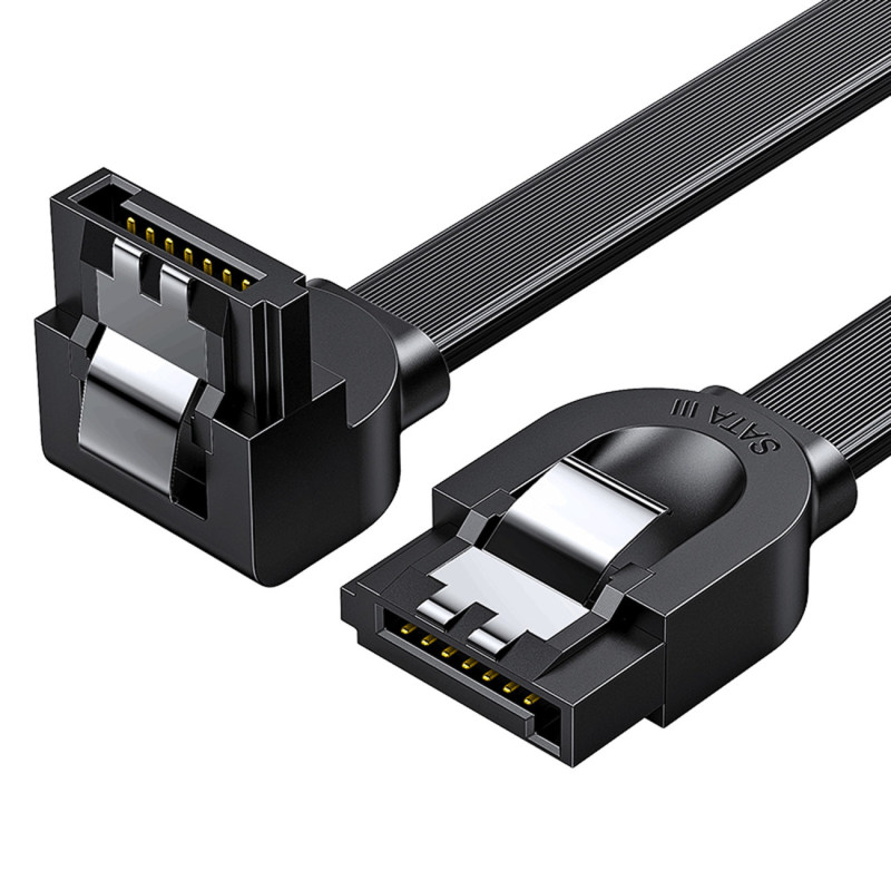 SATA 1,0–3,0 iki 5 Gb/ s 0,5 m kampinis plokščias kabelis – juodas
SATA 1,0–3,0 iki 5 Gb/ s 0,5 m kampinis plokščias kabelis – juodas