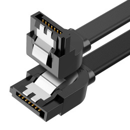 
SATA 1,0–3,0 iki 5 Gb/ s 0,5 m kampinis plokščias kabelis – juodas
