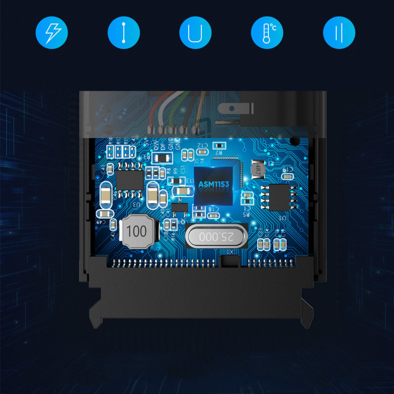 Adapterio kabelis HDD ir SSD SATA 2,5" / 3,5" USB 3.0 iki 12TB - juodas