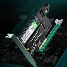 
PCIe 3.0 x4 adapterio išplėtimo kortelė, papildomi du M.2 M-Key ir M.2 B-Key SSD lizdai
