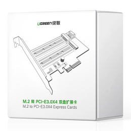 
PCIe 3.0 x4 adapterio išplėtimo kortelė, papildomi du M.2 M-Key ir M.2 B-Key SSD lizdai
