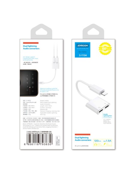 iPhone Lightning - 2x Lightning white ausinių skirstytuvo adapteris
 
iPhone Lightning - 2x Lightning white ausinių skirstytuvo adapteris