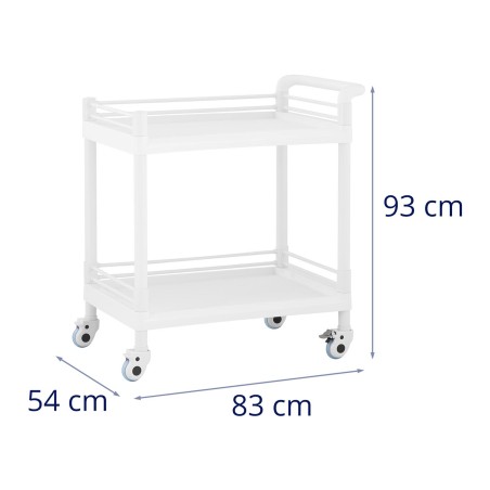 Kosmetinių procedūrų laboratorinis vežimėlis su 2 lentynomis 83 x 54 x 93 cm Kosmetinių procedūrų laboratorinis vežimėlis su 2 lentynomis 83 x 54 x 93 cm