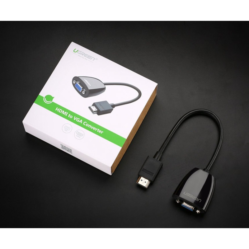 Adapterio kabelis HDMI Kištukinis VGA FHD juodas