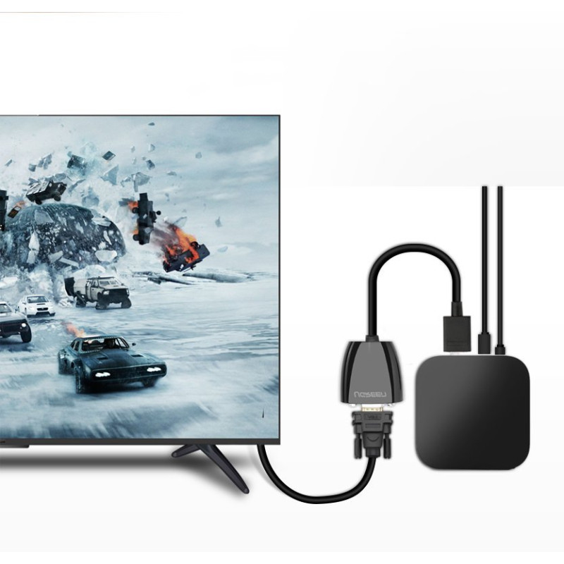 Adapterio kabelis HDMI Kištukinis VGA FHD juodas