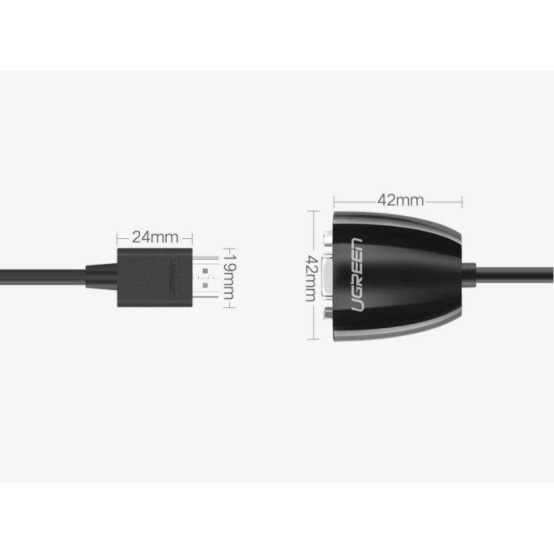 Adapterio kabelis HDMI Kištukinis VGA FHD juodas