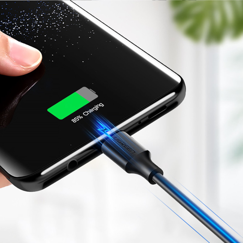 Kabelio adapteris USB – USB-C Quick Charge 3.0 3A 0.25m juodas
