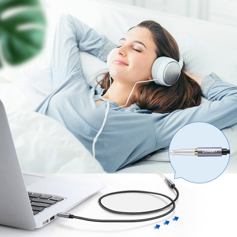 Prailginimo laido adapteris ausinėms mini lizdas 3.5mm 1m mėlynas